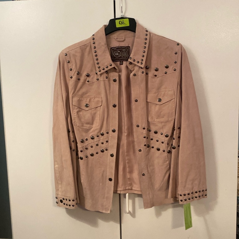 PALE PINK/MAUVE STUDDED JACKET